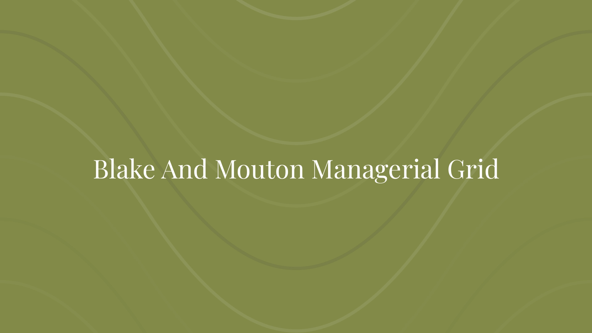 Blake And Mouton Managerial Grid