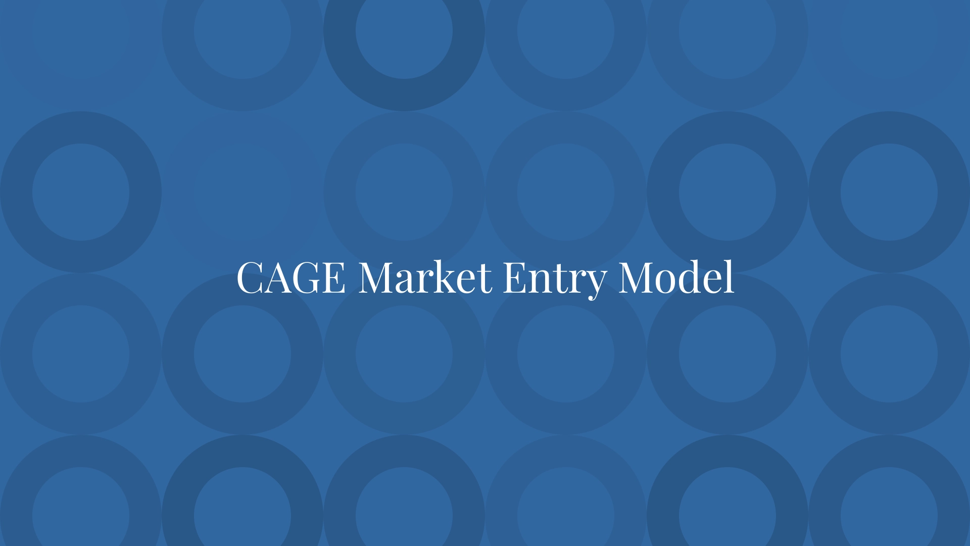 CAGE Market Entry Model