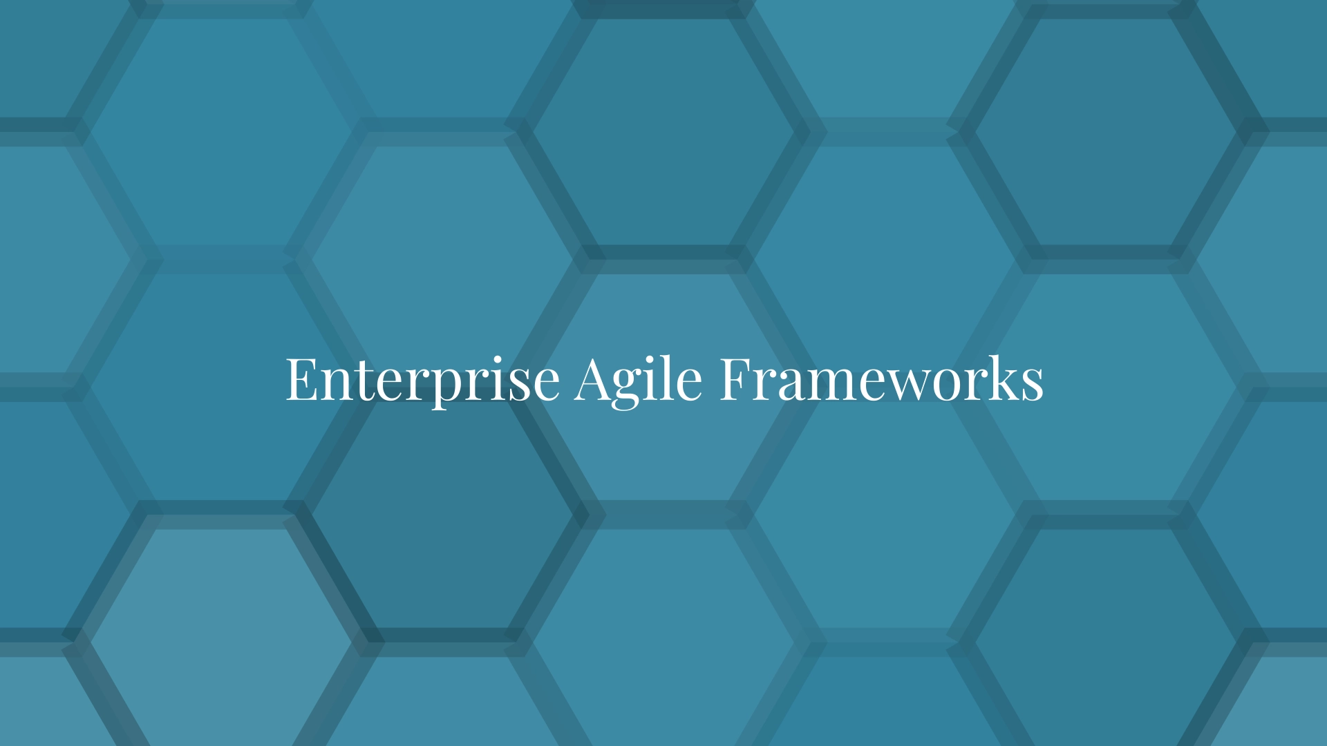 Enterprise Agile Frameworks