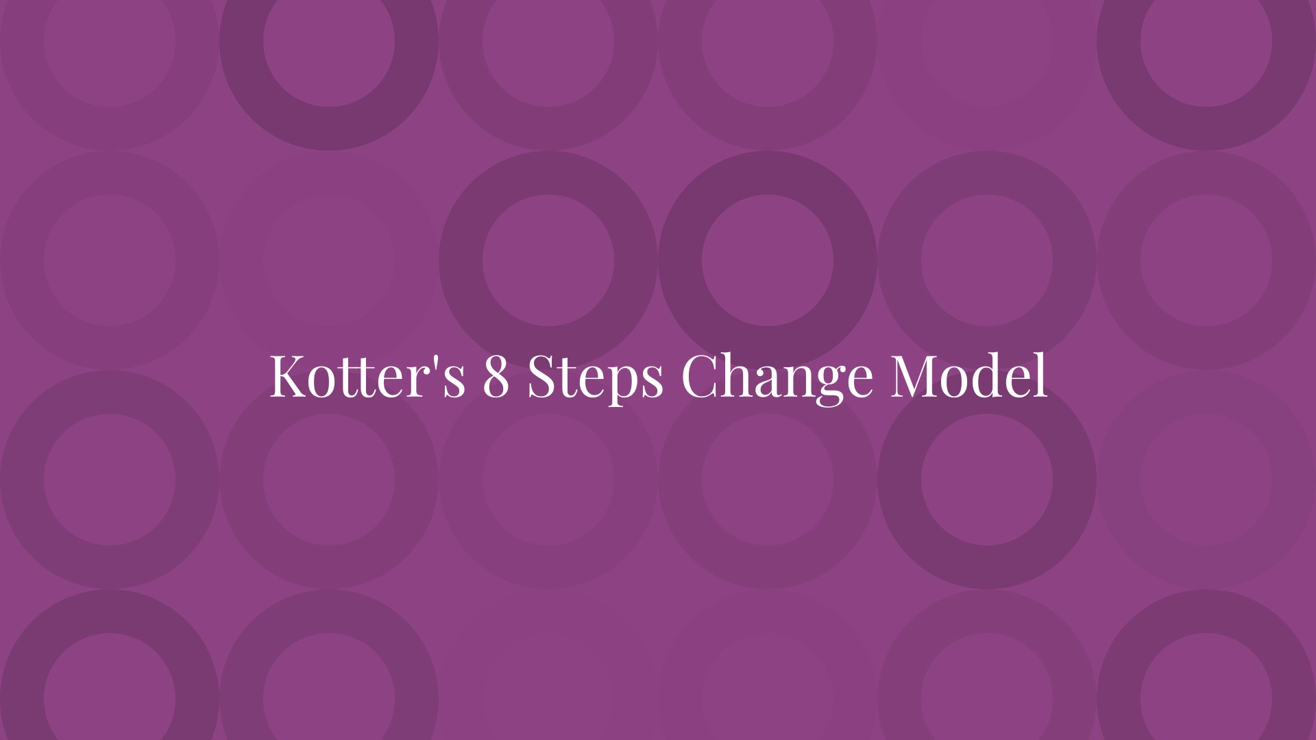 Kotter's 8 Steps Change Model