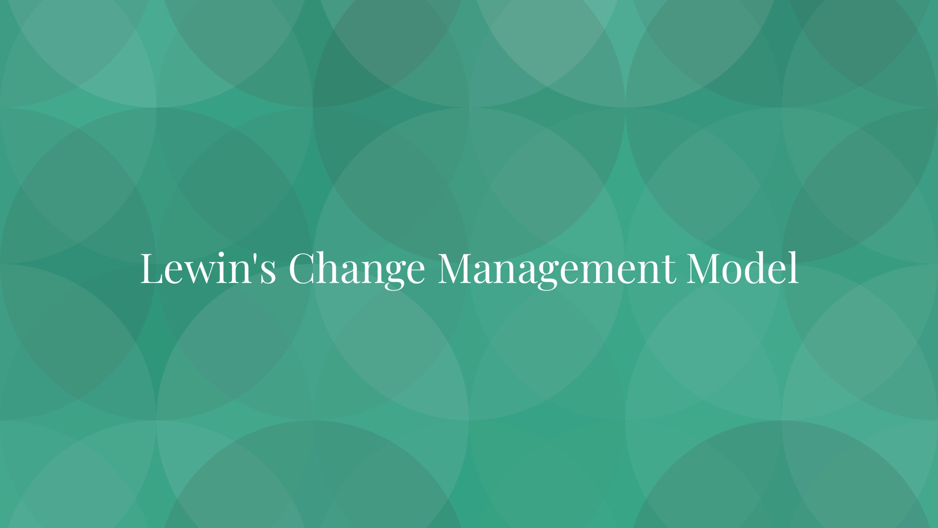 Lewin's Change Management Model