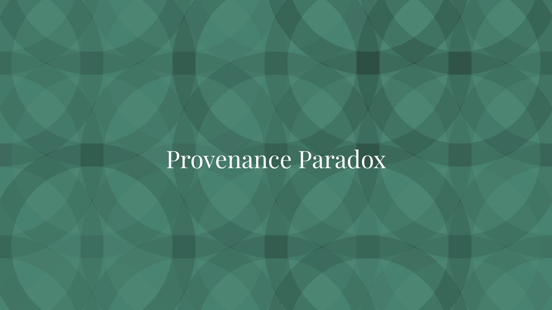 Provenance Paradox
