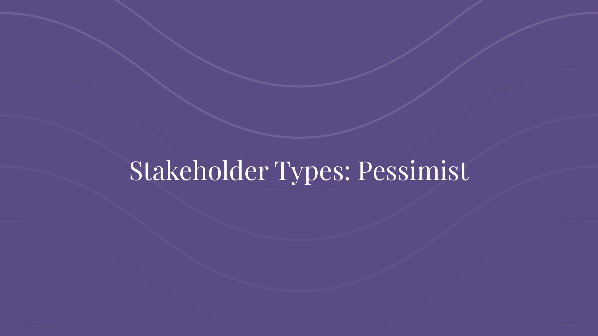 Stakeholder Types: Pessimist