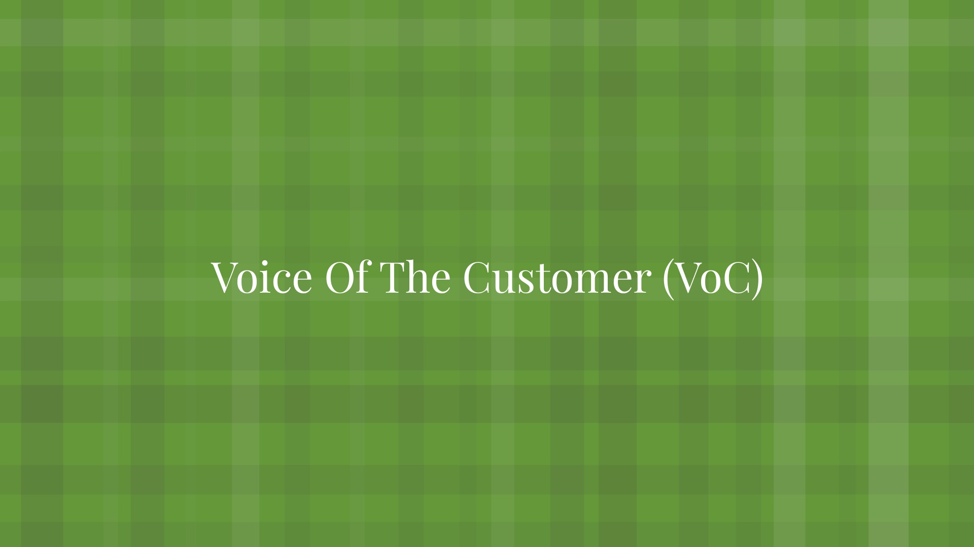 Voice Of The Customer (VoC)